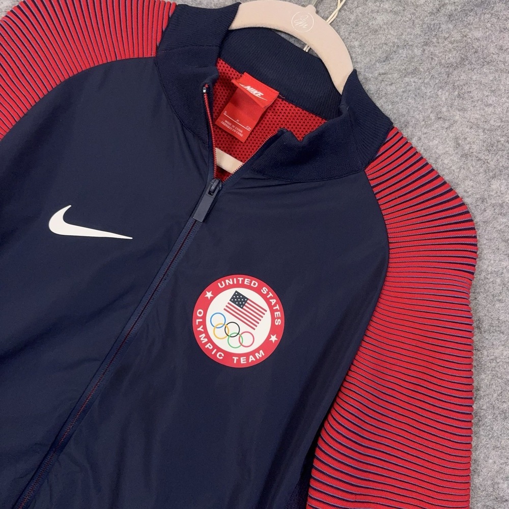 Nike Team USA Olympic Dynamic Reveal Jacket Mens Sz S Red Blue Full Zip Logo